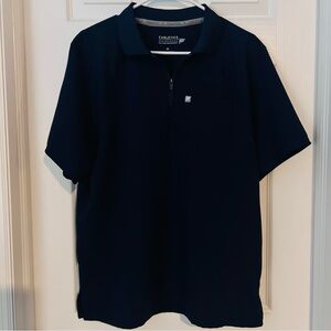 Fabletics Men’s All Day Scrub Zip Polo Navy Blue 
W/ Pockets Medical Size Medium